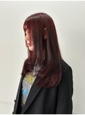 ボルドーとレイヤーカット