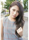 アッシュグレージュのプルエクロングスタイル(^_^)v