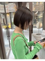 似合わせカット ボブヘア 縮毛矯正 ミニボブ 切りっぱなしボブ
