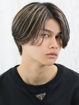 ベーア メロー(Bar mellow) メンズハイライトメッシュニュアンスパーマフェザーパーマ