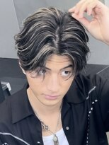 フィフス 仙台(fifth)&nbsp;仙台センターパートフェザーパーマ強め毛流れハイライトメッシュ