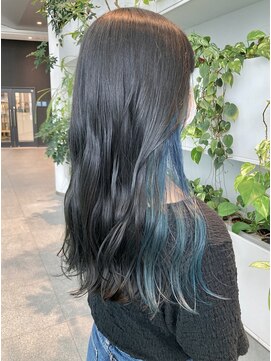 オーセンヘア(AUTHEN.HAIR) (mutsumi.)インナーカラー*アイスブルー