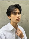 センターパート曲がる縮毛矯正フェザーパーマ銀座一丁目