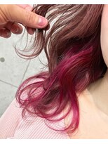 ヘアテリア リュウ 大塚(hair teria ryu) ピンクベージュ×インナーピンクレッド【ryu 大塚 北口】