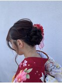 振袖にも ゆるふわアップスタイル
