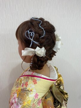 ハナココ 水戸店(hana Coco) ツインテールお団子 水引きリボン 崩れないヘア 水戸