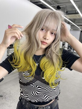 エゴル ナゴヤサカエ(ENGOL NAGOYA SAKAE) 裾イエローカラー/ハイトーンカラー