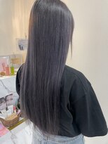 ベルバイヘアスイッチ(by hairswitch)&nbsp;ダブルカラーハイライトインナーカラーラベンダーグレーツヤ髪