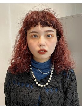 ナループロアオハナ(Nalu pu loa ohana) パーマカラー/オン眉/ボルドーカラー/パーマカラー/赤パーマ