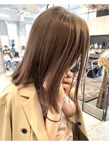 ヲタク(wotaku.)&nbsp;ブリーチなしダブルカラー艶髪ベージュカラーくすみカラーロング