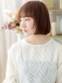 カバーヘアアンドスパ ブリス 浦和(COVER HAIR&SPA bliss) ツヤ髪ミルクティーピンク切りっぱなしボブa浦和20代30代40代