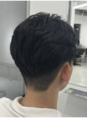 ニュアンスパーマセンターパートワンカールパーマ韓国メンズ
