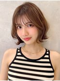 くびれボブ ショートボブ フェイスレイヤー シースルーバング