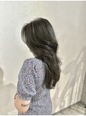 ブリーチ無しオリーブグレー 赤み無しカラー 韓国ヘア