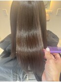 縮毛矯正+髪質改善ヘアカラー