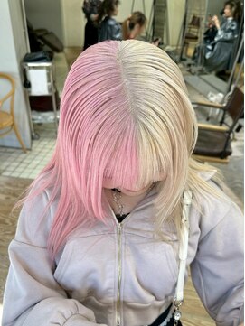 ヲタク(wotaku.) ツートンカラーホワイトカラーホワイトピンクブロンドハイトーン