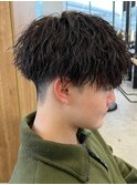 マッシュスパイラルパーマツイストスパイラル波巻きメンズ