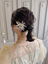 ボブアレンジ編み下ろし結婚式参列お呼ばれアレンジヘアセット