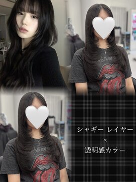 ハピネス 梅田茶屋町店(HAPPINESS) シャギーレイヤー ハッシュカット  透明感カラー  小顔前髪