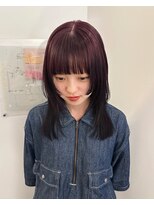 ユー(yew)&nbsp;パープルカラー／姫カット／顔周りカット／ミディアムヘア