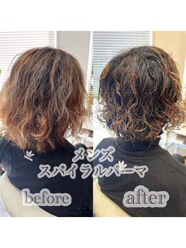 アス(Asu) メンズ　ロングスパイラルパーマ