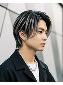 ハイライトバレイヤージュシルバーカラー