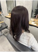 艶めきラベンダーブラウン×デジタルパーマ