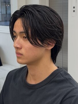 ゴールド 京都 三条(GOALD) 曲がる縮毛矯正毛流れニュアンスパーマセンターパートウルフ