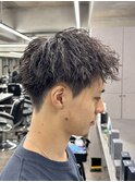刈り上げアップバングスパイキーショートパーマスパイラルパーマ