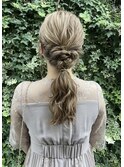 ローポニーヘアセットヘアアレンジ銀座東銀座築地新橋