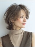 大人ショートボブ白髪ぼかし脱白髪染め40代50代60代♪