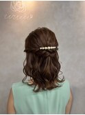 【ハーフアップ】新宿/新宿駅/ヘアセット/早朝/ミディアム