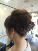 ショートのアップ☆編み込み