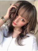 ハイローライトオリーブアッシュベージュピンクアッシュブラウン