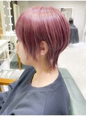 可愛いウルフショートヘア☆ピンクバイオレットWカラー中村清彦