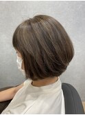 【ナチュラルボブ×ハイライト】