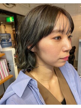 ア セカンド 清藤美容室第弐號(a sekand) ボブスタイルのオリーブベージュカラー
