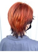 オレンジデザインショート【山口美容院SHALLTIA】【山口派手髪】