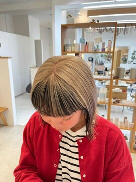 リコヘアー(Lico hair) インナーカラー【ミルクグレージュ × ディープグレー】