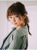 三つ編み下しアレンジ20代/30代/40代/ハレマチ通り