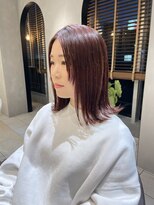 アコーズ ヘア トクシゲ(accord s hair Tokushige)&nbsp;チェリーレッド/外ハネヘア