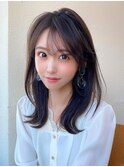 後れ毛が可愛い顔周りレイヤー/ナチュラルアッシュ/顔周り