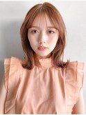 ミニウルフレイヤーカットサイドバングチェリーブラウン前髪