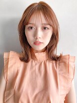 ミニウルフレイヤーカットサイドバングチェリーブラウン前髪
