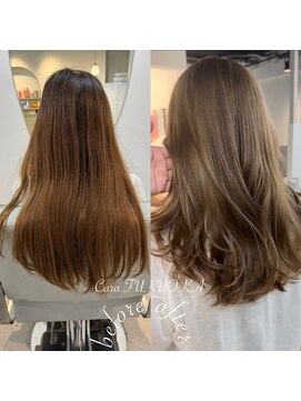 カラ フクオカ(Cara FUKUOKA) ヘーゼルベージュ《★福岡ブリーチなしダブルカラー★》