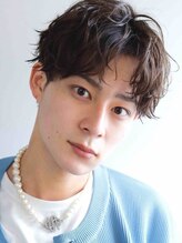 ヘアーサロン フォーメン イデア(hair salon for Men idea)&nbsp;ニュアンスパーマ センターパート ツーブロック 20代【札幌】