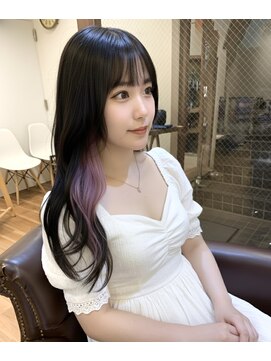 インナーカラー×パープルピンク