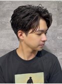 大分ニュアンスパーマセンターパートフェザーパーマ毛流れパーマ