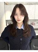 ひし形レイヤーボブハッシュ/顔周り/オリーブベージュ/渋谷