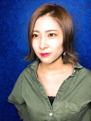 Andante☆大人かわいい耳かけグレージュカラー外ハネボブ♪